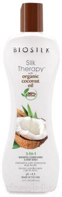 

Шампунь для волос BioSilk, Silk Therapy With Coconut Oil 3 in 1