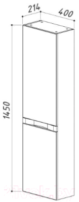 Шкаф-полупенал для ванной Belux Вергина ПН40 левый (11, темно-серый перламутр/глянец)