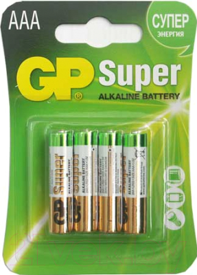 Комплект батареек GP Batteries Super LR3/AAA 24A-CR4 (4шт)