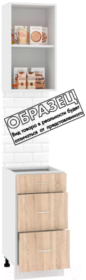 Комплект кухонных модулей Кортекс-мебель Корнелия Экстра 40р3ш без столешницы правый (венге светлый/венге)