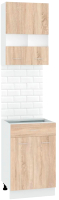 Комплект кухонных модулей Кортекс-мебель Корнелия Экстра 50р1ш2д без столешницы (дуб сонома) - 