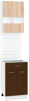 Комплект кухонных модулей Кортекс-мебель Корнелия Экстра 50р1ш2д без столешницы (дуб сонома/венге) - 