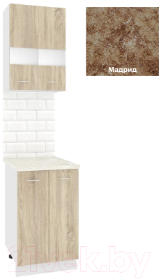 Комплект кухонных модулей Кортекс-мебель Корнелия Экстра 50р2д (дуб сонома/мадрид)