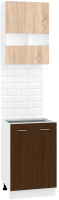Комплект кухонных модулей Кортекс-мебель Корнелия Экстра 50р2д без столешницы (дуб сонома/венге) - 