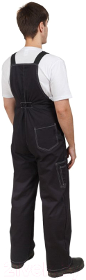 Комплект рабочей одежды Sardoba Tekstil Фаворит с полукомбинезоном (р-р 44-46 / 170-176, черный/серый)