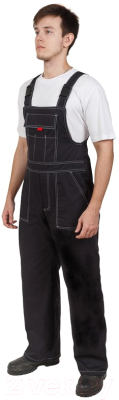 Комплект рабочей одежды Sardoba Tekstil Фаворит с полукомбинезоном (р-р 64-66 / 182-188, черный/серый)