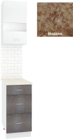 Комплект кухонных модулей Кортекс-мебель Корнелия Экстра 40р3ш правый (белый/береза/мадрид) - 