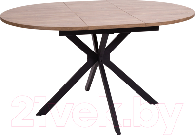 Обеденный стол Listvig Vega D100-135x75 (дуб канзас/черный)