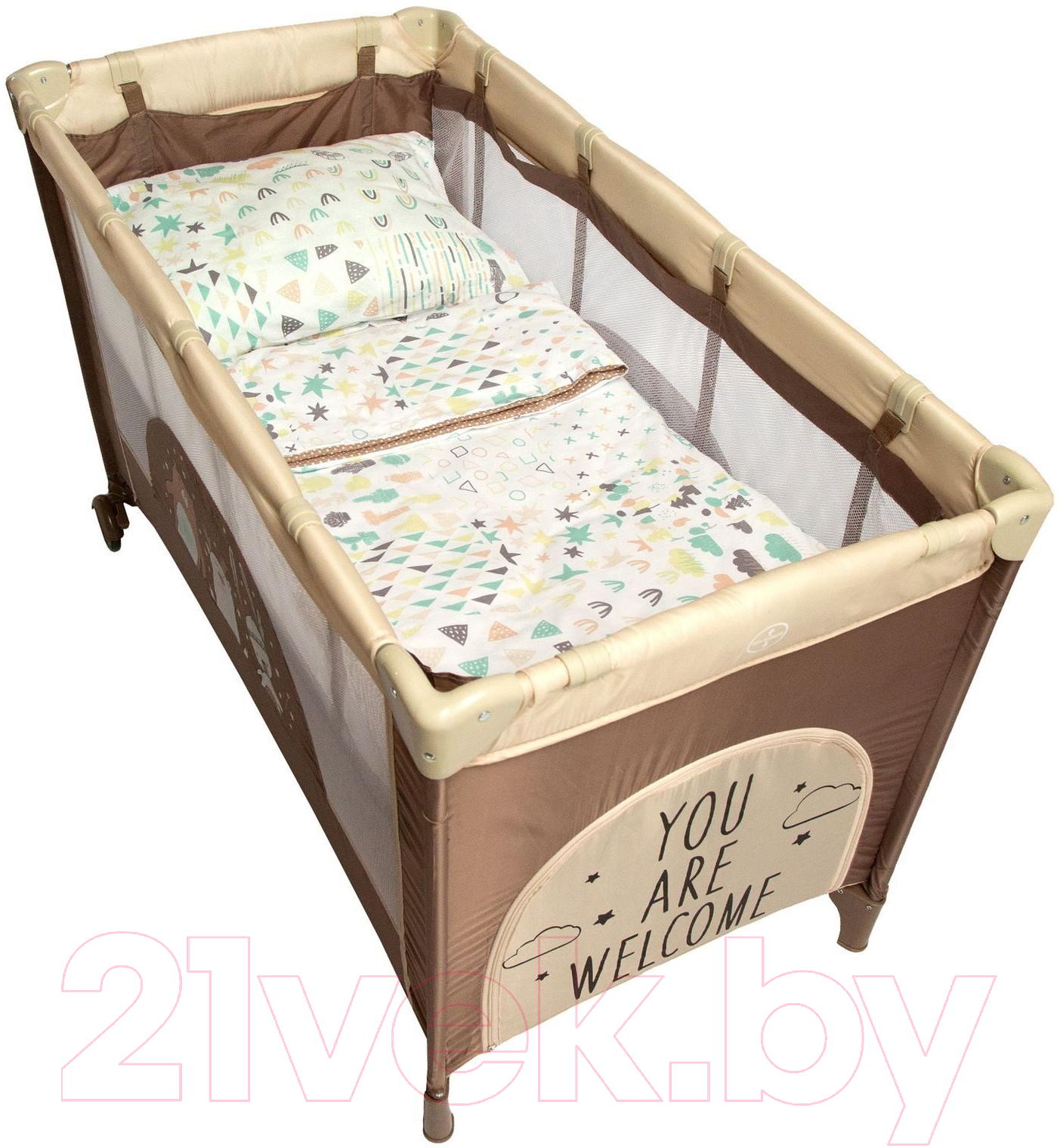 Кровать-манеж Amarobaby Multiform Smile Friends / AMARO-26MSF-Be (бежевый) — фото 5