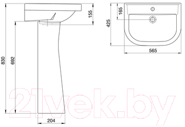 Изображение товара Умывальник Santeri Pro 131155S0010В0