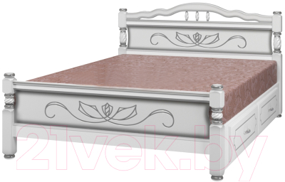 Каркас кровати Bravo Мебель Карина 5 160x200 с ящиками (белый жемчуг)