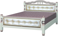Каркас кровати Bravo Мебель Карина 11 140x200 (дуб молочный/экокожа светлая) - 