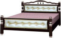 Каркас кровати Bravo Мебель Карина 11 120x200 (орех темный/экокожа светлая) - 