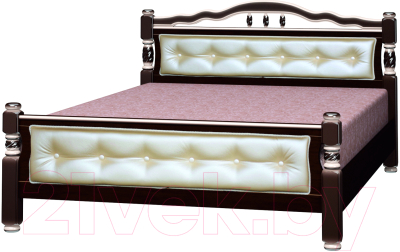 Каркас кровати Bravo Мебель Карина 11 120x200 (орех темный/экокожа светлая)