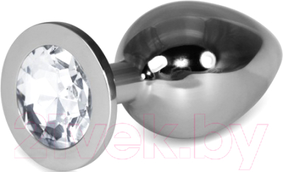 Пробка интимная LoveToy Silver Clear Rosebud L / RO-SL01