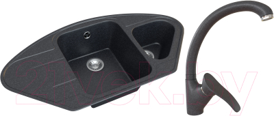 

Мойка кухонная Гамма Гранит, Granite-08 + смеситель Mixer-G01