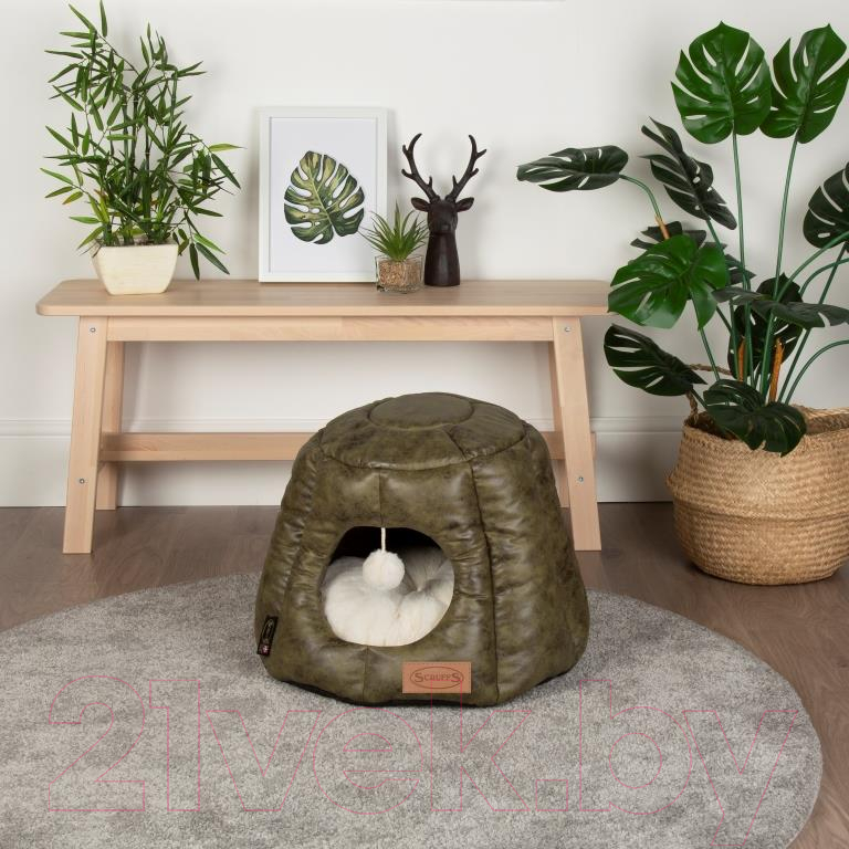 Домик для животных Scruffs Knightsbridge Cat Igloo / 661600 (оливковый)