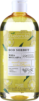 

Мицеллярная вода Bielenda, Eco Sorbet Pineapple увлажняющая с эффектом осветления
