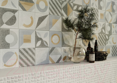 Декоративная плитка Gracia Ceramica Supreme Grey Mosaic Wall 02 (250x600)
