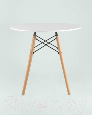 Обеденный стол Stool Group Eames D80 / Z-231 (белый/дерево)