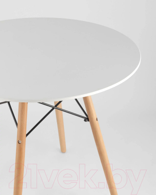 Обеденный стол Stool Group Eames D80 / Z-231 (белый/дерево)