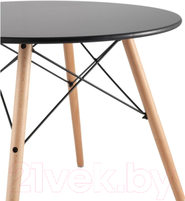Обеденный стол Stool Group Eames / Chad Black D80 (черный/дерево)