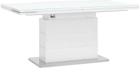 Обеденный стол Stool Group Глазго раскладной 160-215x90 / N-115-160-HGW (глянцевый белый) - 