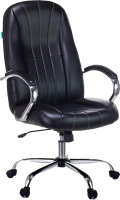 Кресло офисное Бюрократ T-898SL (искусственная кожа черный Leather Venge Black/металл) - 