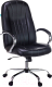 Кресло офисное Бюрократ T-898SL (искусственная кожа черный Leather Venge Black/металл) - 
