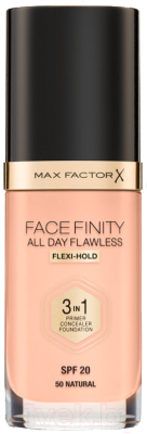 

Тональный крем Max Factor, Facefinity All Day Flawless Flexi-Hold 3in1 SPF20 тон 50