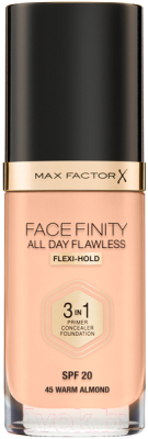 Тональный крем Max Factor Facefinity All Day Flawless Flexi-Hold 3in1 SPF20 тон 45 (30мл)