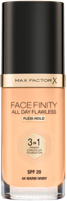 Тональный крем Max Factor Facefinity All Day Flawless Flexi-Hold 3in1 SPF20 тон 44 (30мл)