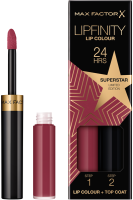 

Набор декоративной косметики Max Factor, Lipfinity Помада Lip Colour+Блеск Moisturising Top Coat тон 086