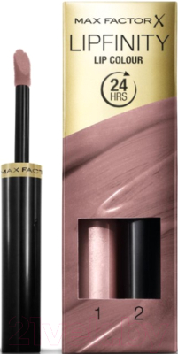 Набор декоративной косметики Max Factor Lipfinity Помада Lip Colour+Блеск Moisturising Top Coat тон 015