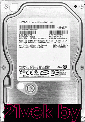 

Жесткий диск HGST, Deskstar 7K1000 320GB (HDT721032SLA380)