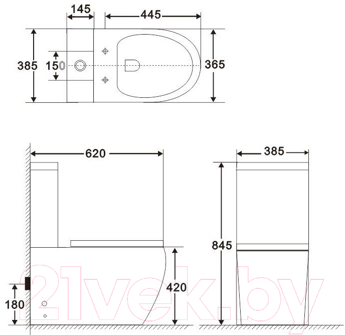 Унитаз напольный BelBagno BB051CPR