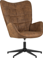 Кресло мягкое Stool Group Ирис / IRIS BROWN (вращающееся, искусственная замша/коричневый) - 