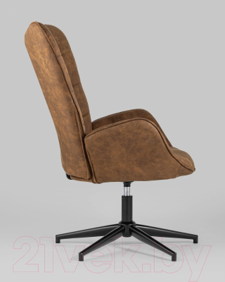 Кресло мягкое Stool Group Ирис / IRIS BROWN (вращающееся, искусственная замша/коричневый)