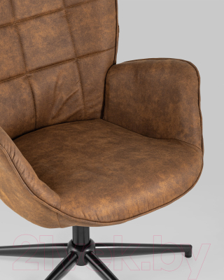 Кресло мягкое Stool Group Ирис / IRIS BROWN (вращающееся, искусственная замша/коричневый)