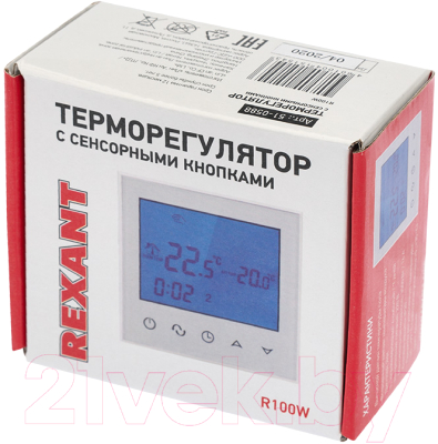 Терморегулятор для теплого пола Rexant R100W/ 51-0588 (белый)