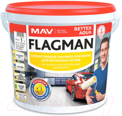 Лак MAV Flagman Bettex Aqua (5л, бесцветный матовый)