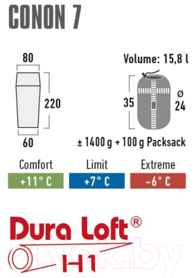 Спальный мешок High Peak Conon 7 / 21247 (серый/светло-серый)