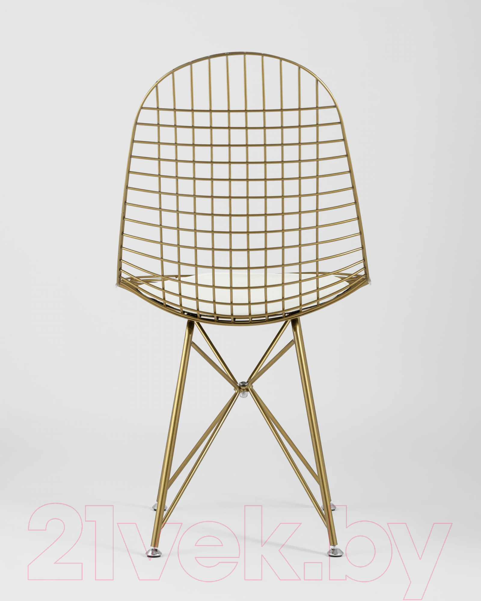 Стул Stool Group Eiffel (золотой с белой подушкой) — фото 4