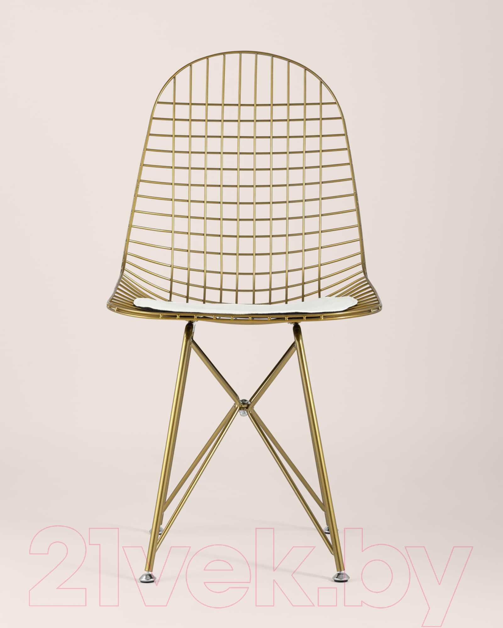 Стул Stool Group Eiffel (золотой с белой подушкой) — фото 2