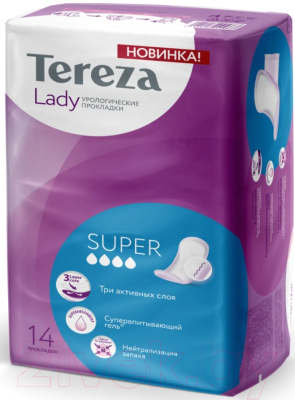 Прокладки урологические Tereza Lady Super Одноразовые (14шт)