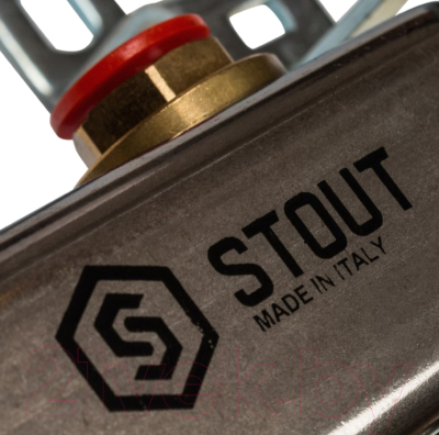 Коллектор отопления Stout SMS 0922 без расходомеров / 12063 (нержавеющая сталь)