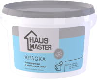 Краска Haus Master Для наружных и внутренних работ (3л, белый матовый) - 