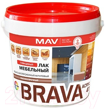 Лак MAV Brava ВД-АК-2041 мебельный (1л, бесцветный глянцевый)