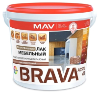 Лак MAV Brava ВД-АК-2041 мебельный (5л, бесцветный полуглянцевый) - 