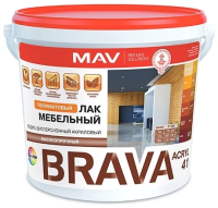 Лак MAV Brava ВД-АК-2041 мебельный (5л, бесцветный полуматовый) - 